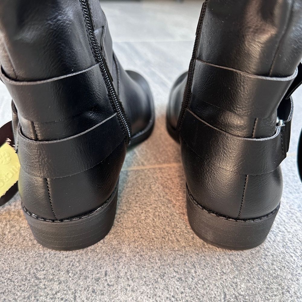 NWT Style & Co Black Riding Boots Faux Leather Wide‑Calf Round Toe Full Zip 7.5 - Picture 8 of 16
